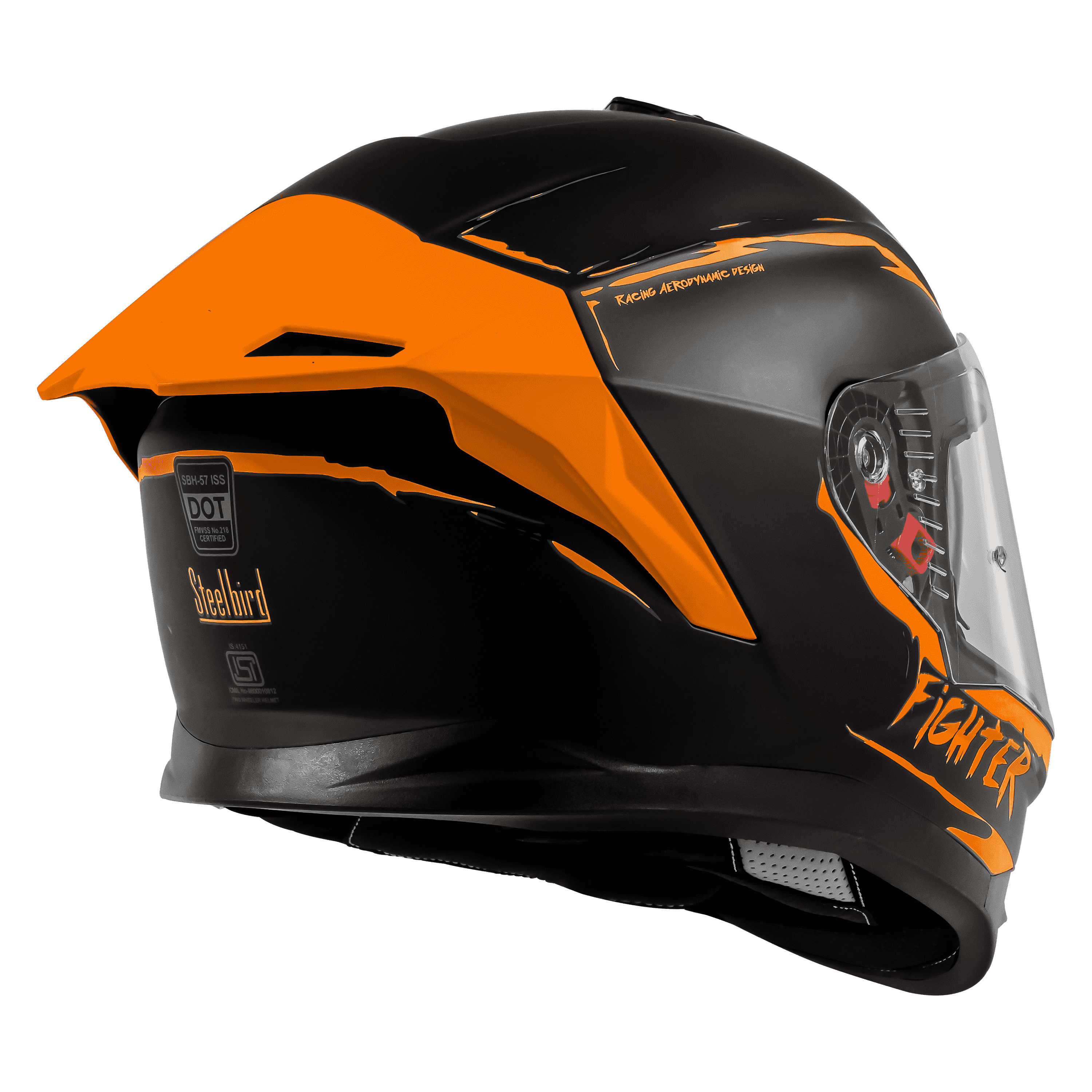 SBH-57 ISS FIGHTER F2 GLOSSY BLACK WITH ORANGE